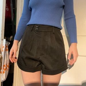 NEW black paper bag shorts